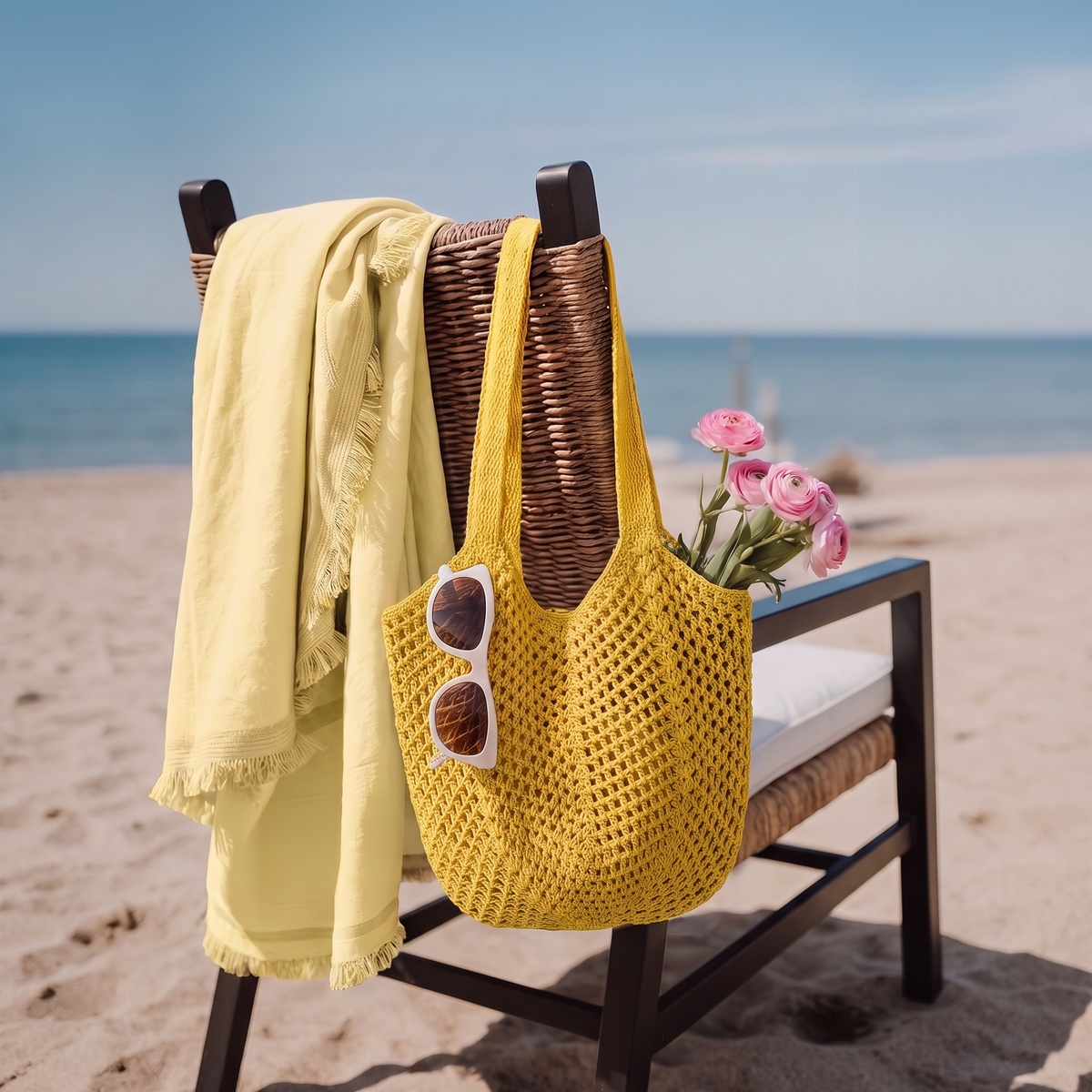 Woven Tote Bag, Perfect for The Beach, Shopping, And Everyday Use