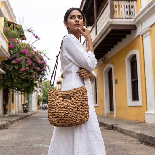 Straw Woven Crossbody Bags for Women