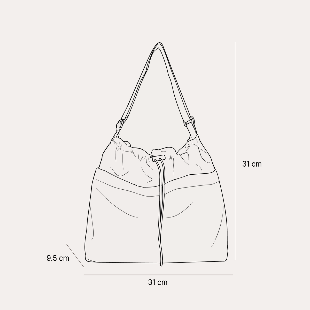 Trendy Korean Style Solid Colour Drawstring Tote Bag