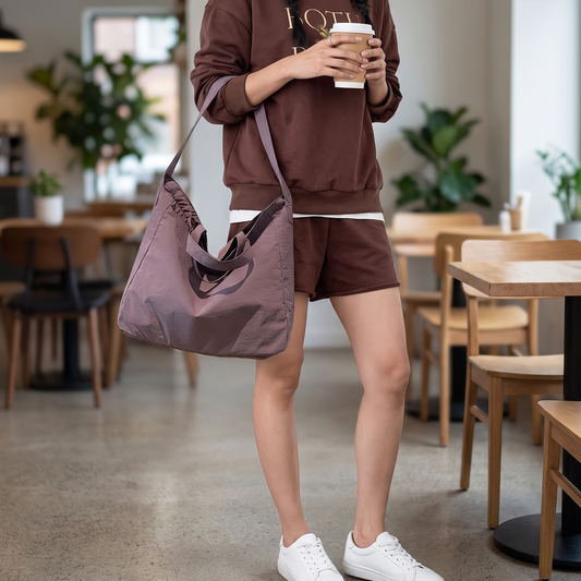 Korean Style Purple Colour Large Capacity Lightweight Shoulder Bag For Women