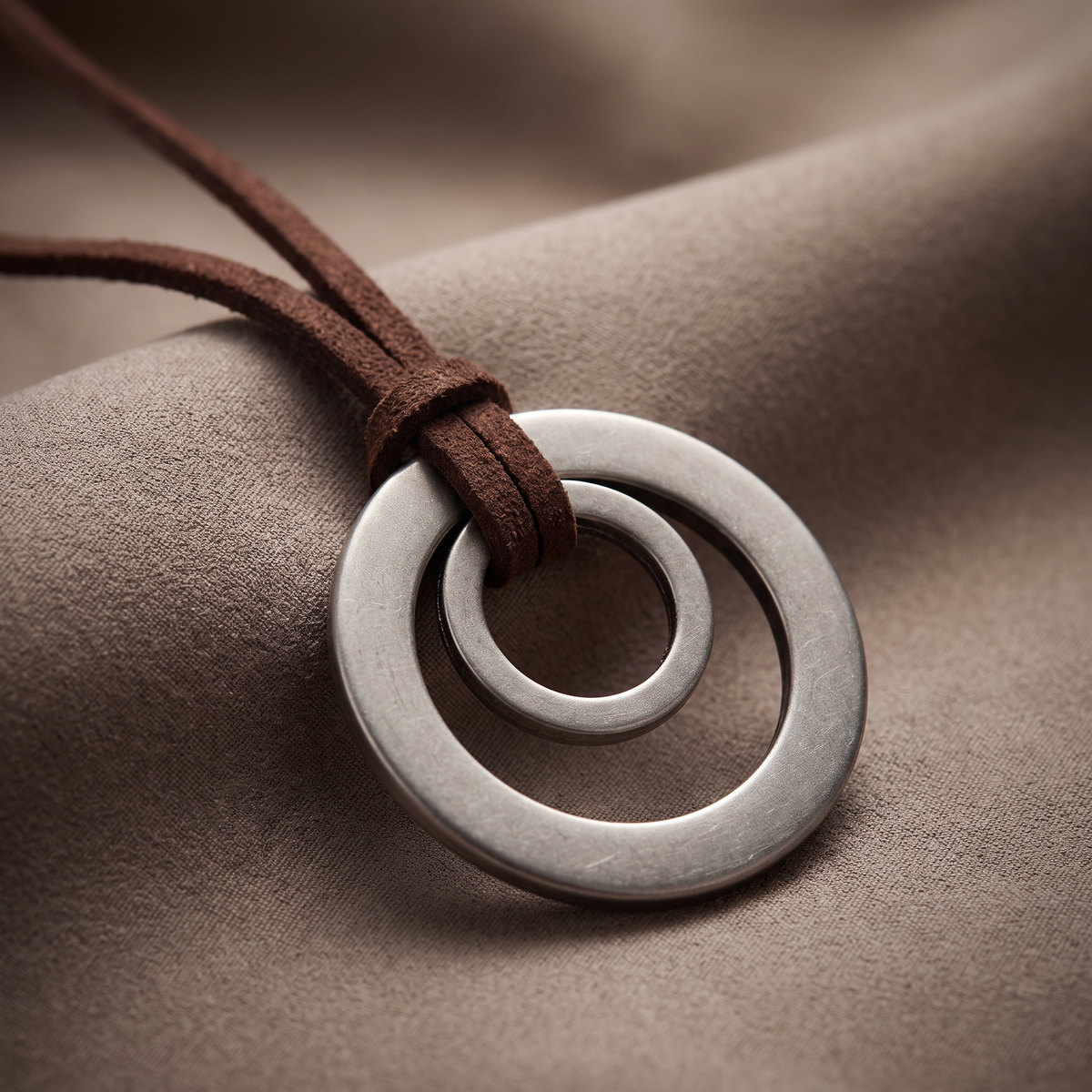 Double Ring Pendant Necklace - Unisex