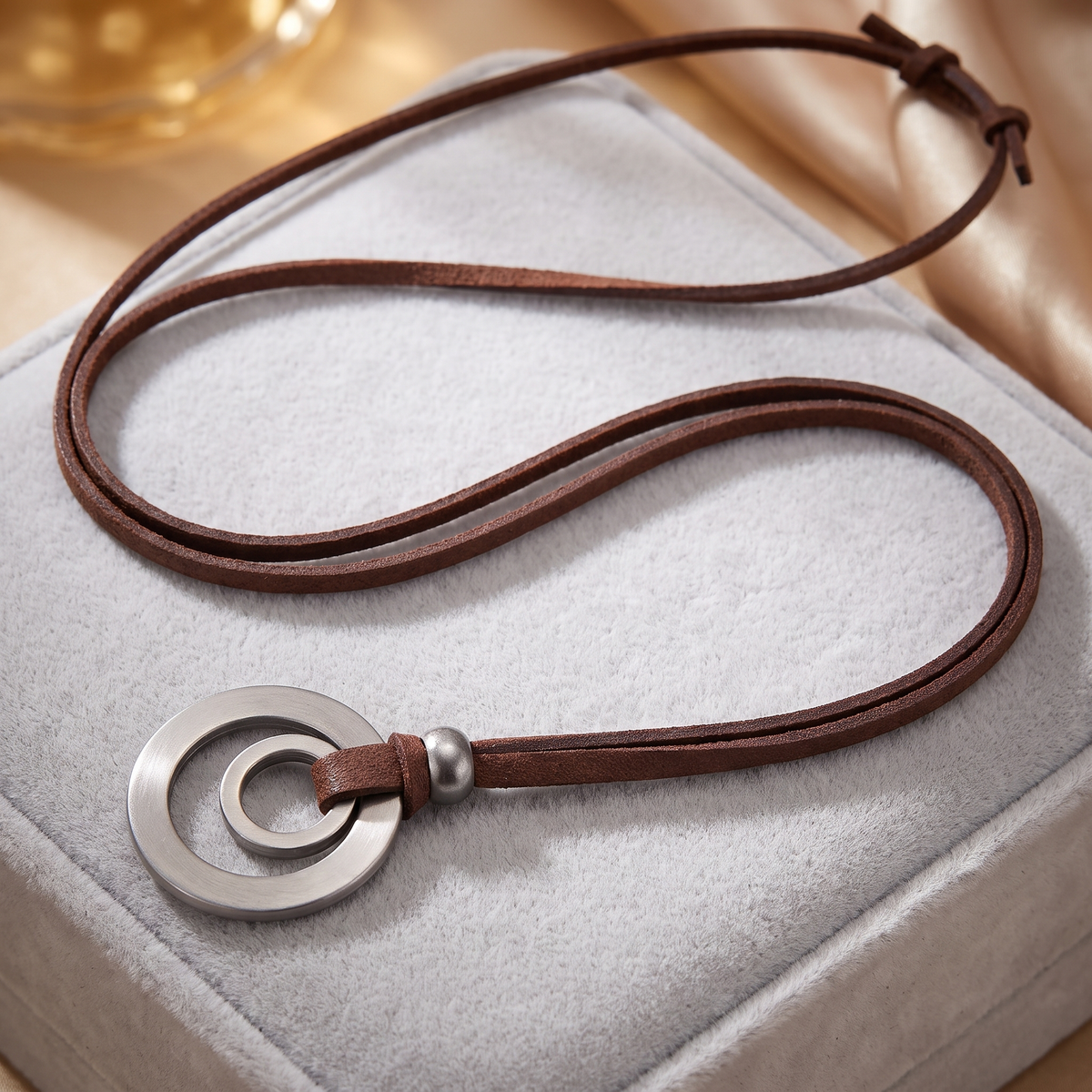 Double Ring Pendant Necklace - Unisex