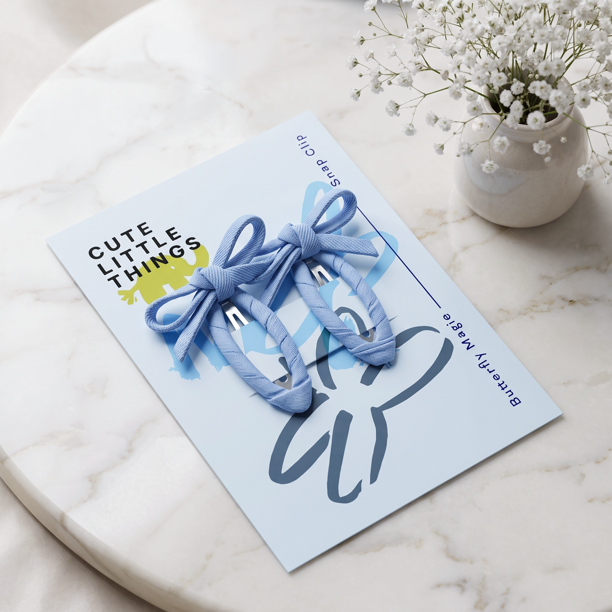 Cute Blue Bowknot Tic Tac Hair Clips