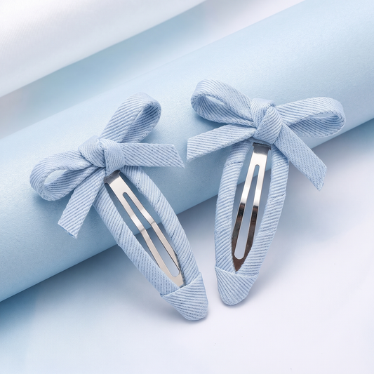 Cute Blue Bowknot Tic Tac Hair Clips