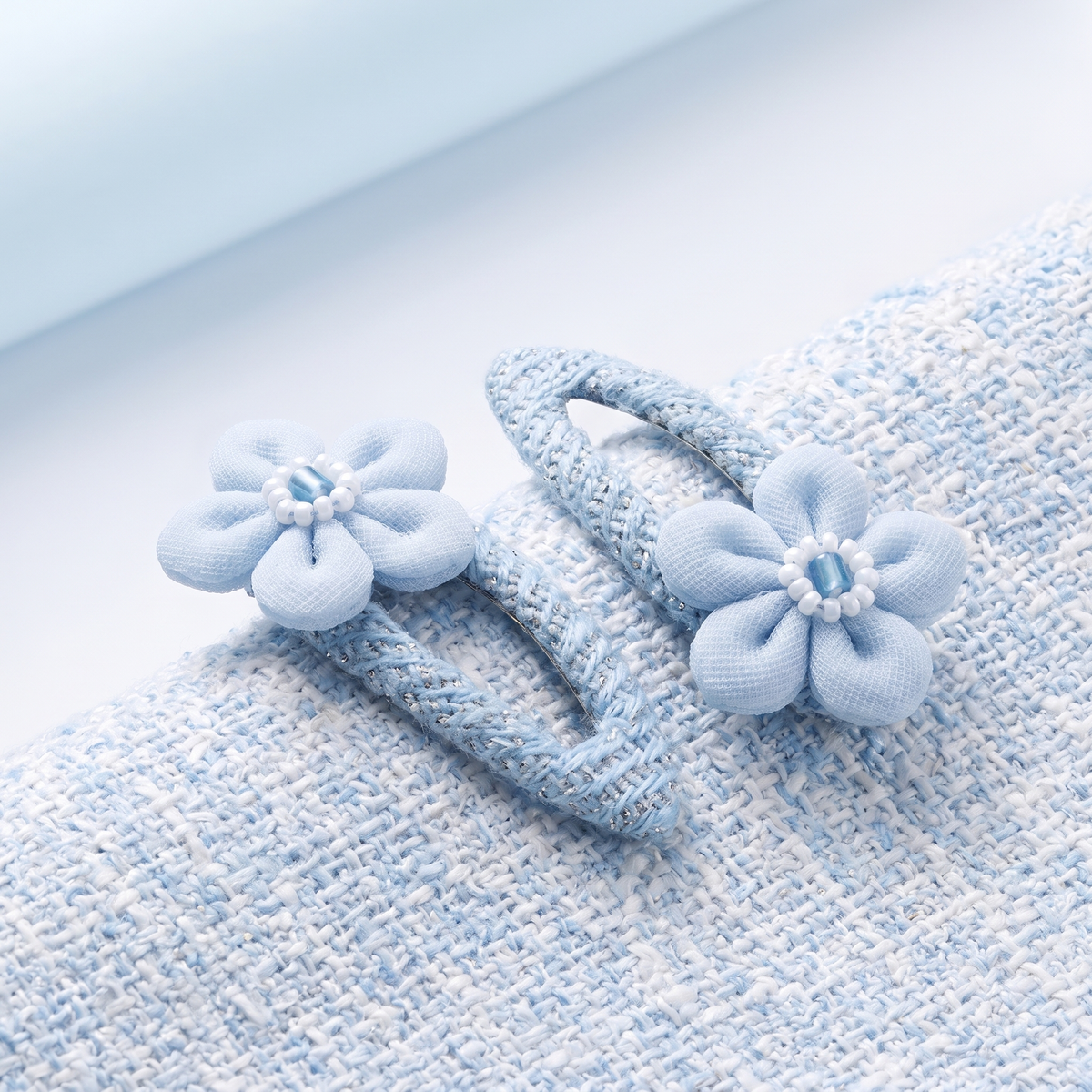 Fabric Flower Tic Tac Hair Clip
